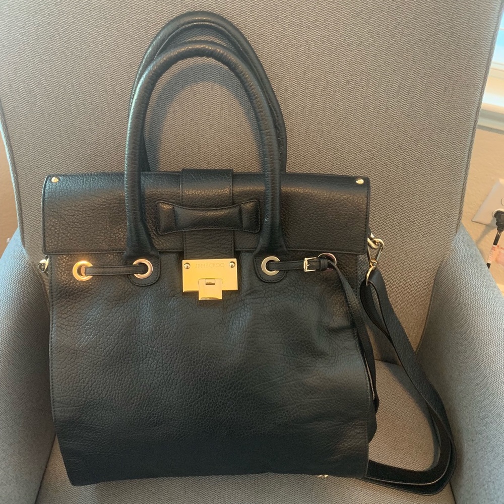 Big size Black jimmy choo tote